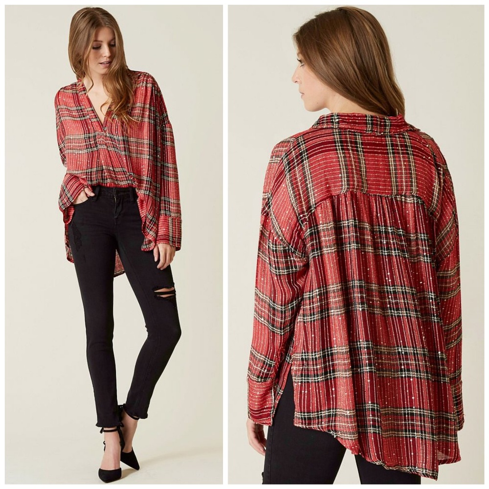 NWT, Free People, Fearless Love Bell Sleeve Shirt